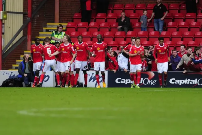 Framed Print : Crewe's Goal Celebration: Crewe V Bristol City, Sky Bet League One, 2013