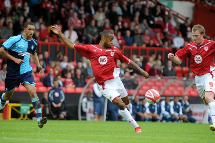 Framed Print : Danny Haynes in Action for Bristol City Against Wycombe Wanderers Framed Print : Danny Haynes in Action for Bristol City Against Wycombe Wanderers