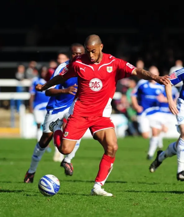Framed Print : Danny Haynes in Action: Peterborough vs. Bristol City Championship Clash, March 2010