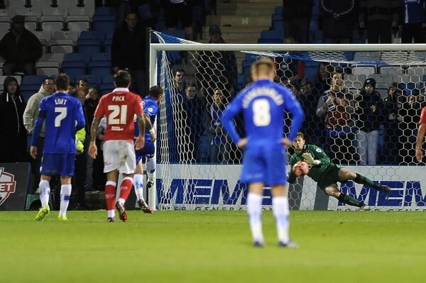 Danny Kedwell Scores Penalty for Gillingham Against Bristol City in FA Cup