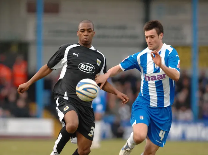 Framed Print : Darren Byfield in Action for Bristol City Against Colchester United