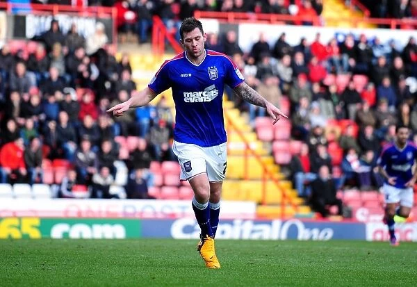 Daryl Murphy Scores and Celebrates for Ipswich Town against Bristol City, Championship Match at Ashton Gate, 2013