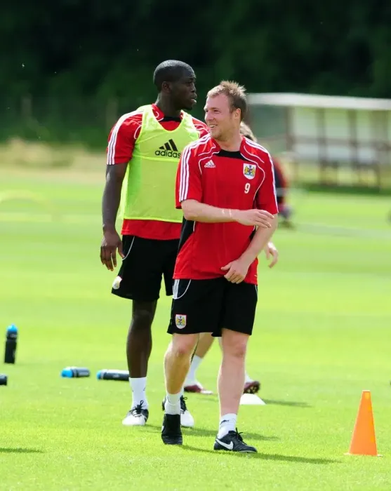Framed Print : David Clarkson of Bristol City: Focused during Pre-Season Training