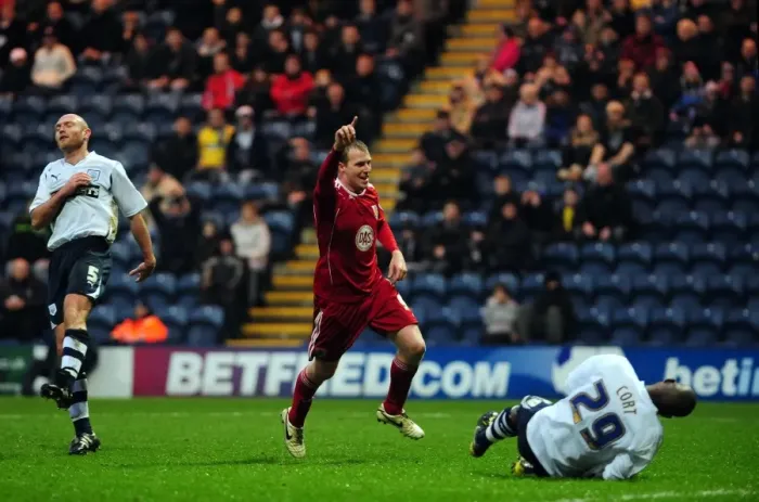 Framed Print : David Clarkson's Thrilling Goal Celebration: Preston North End vs. Bristol City (Championship, 2011)