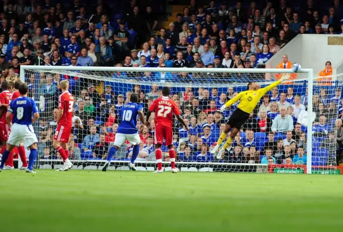 Framed Print : David James in Disbelief: Ipswich's Norris Scores the Bar-Shattering Free-kick vs. Bristol City (Championship 2010)