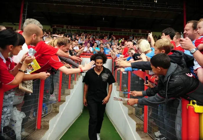 Framed Print : David James Greets Fans at Ashton Gate: Championship Debut for Newly Signed Bristol City Goalkeeper Against Blackpool (31 / 07 / 2010) Framed Print : David James Greets Fans at Ashton Gate: Championship Debut for Newly Signed Bristol City Goalkeeper Against Blackpool (31 / 07 / 2010)