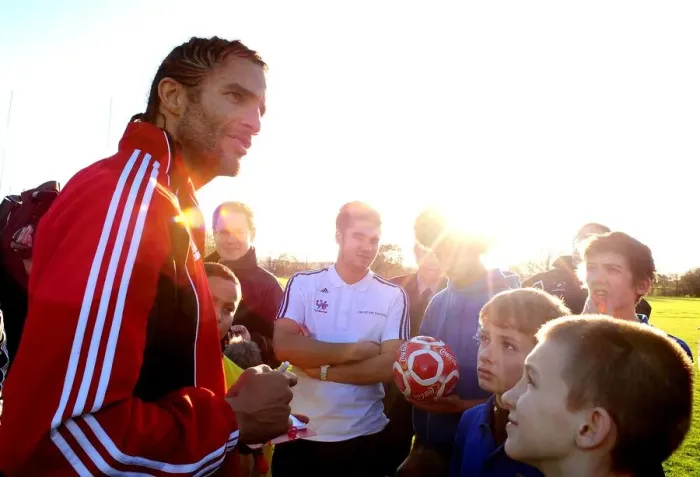 Framed Print : David James Visits Ashton Park School with Bristol City FC - Season 10-11: A Inspiring Day for Young Footballers
