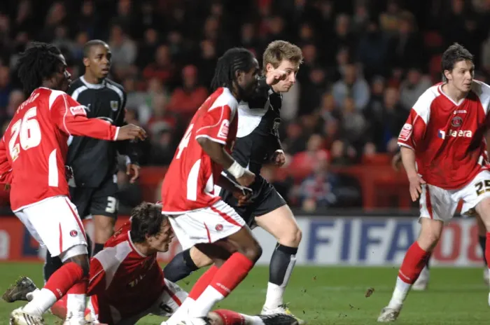 Framed Print : David Noble in Action: Charlton Athletic vs. Bristol City