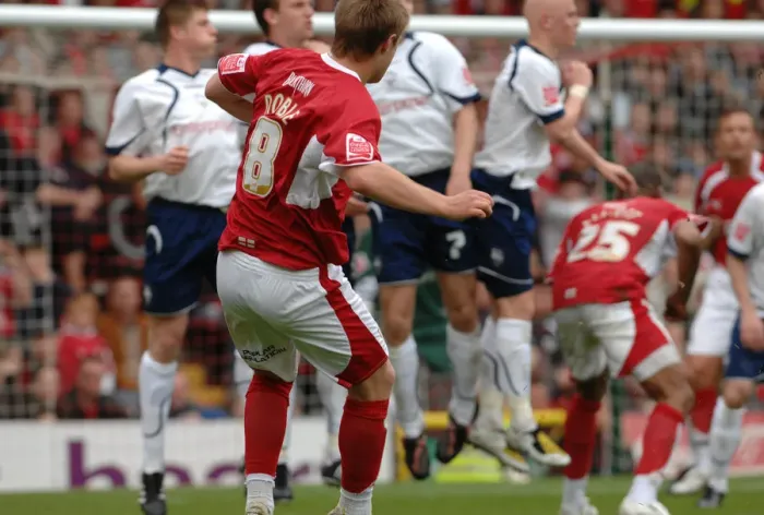 Framed Print : David Noble in the Heat of Bristol City vs Preston North End Rivalry