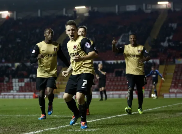 Framed Print : Dean Cox Celebrates Goal: Leyton Orient Leads 1-2 over Bristol City Framed Print : Dean Cox Celebrates Goal: Leyton Orient Leads 1-2 over Bristol City