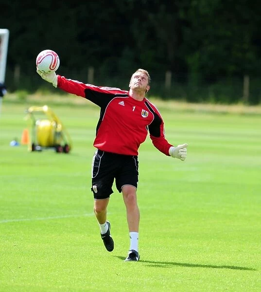 Dean Gerken: Bracing for Action - Bristol City FC Goalkeeper in Full Pre-Season Training Mode