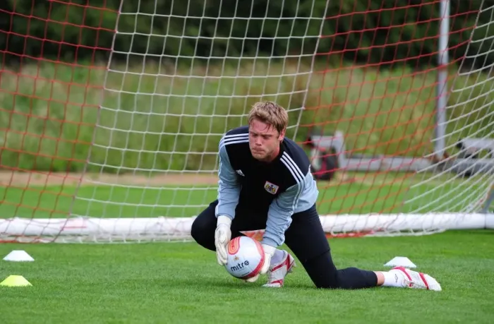 Framed Print : Dean Gerken of Bristol City: Focused during Pre-Season Training