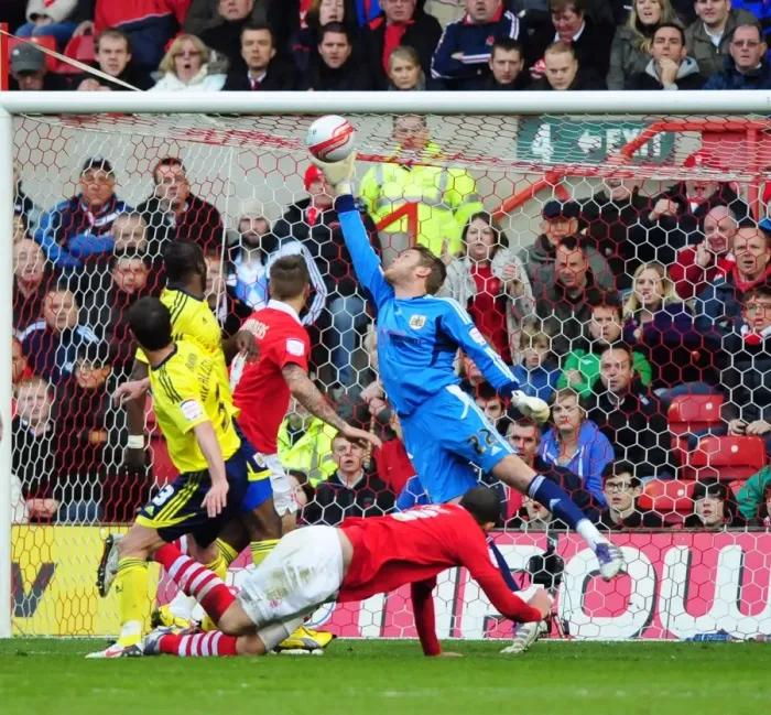 Framed Print : Dean Gerken's Super Save: Nottingham Forest vs. Bristol City, 7th April 2012 Framed Print : Dean Gerken's Super Save: Nottingham Forest vs. Bristol City, 7th April 2012