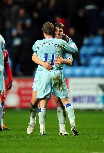 Deegan and McSheffrey Celebrate Coventry's Win Over Bristol City (December 26, 2011)