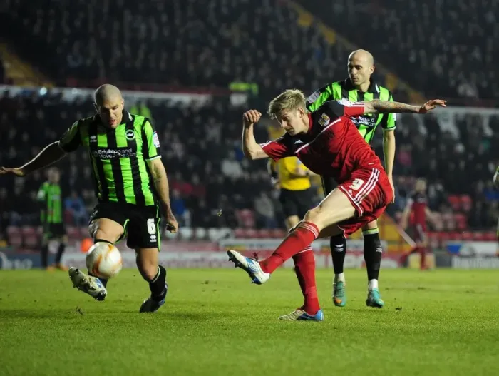 Framed Print : Deflected Determination: Jon Stead's Pivotal Corner at Ashton Gate vs. Brighton (Bristol City vs Brighton and Hove Albion, Npower Championship) Framed Print : Deflected Determination: Jon Stead's Pivotal Corner at Ashton Gate vs. Brighton (Bristol City vs Brighton and Hove Albion, Npower Championship)