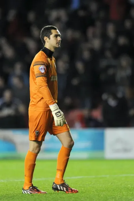 Framed Print : Dejected AFC Wimbledon Goalkeeper James Shea After Loss to Bristol City