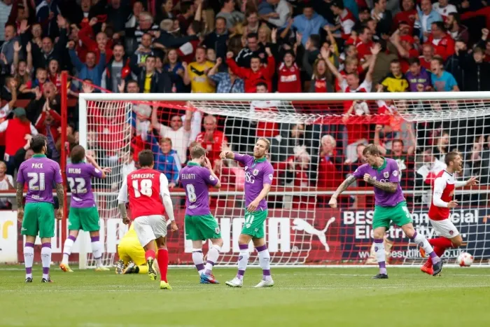 Framed Print : Dejected Duo: Wagstaff and Flint After Fleetwood's Equalizer vs. Bristol City (3-3) Framed Print : Dejected Duo: Wagstaff and Flint After Fleetwood's Equalizer vs. Bristol City (3-3)