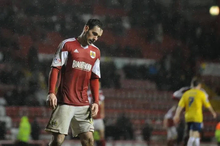 Framed Print : Dejected Greg Cunningham After Bristol City's Loss to Coventry City