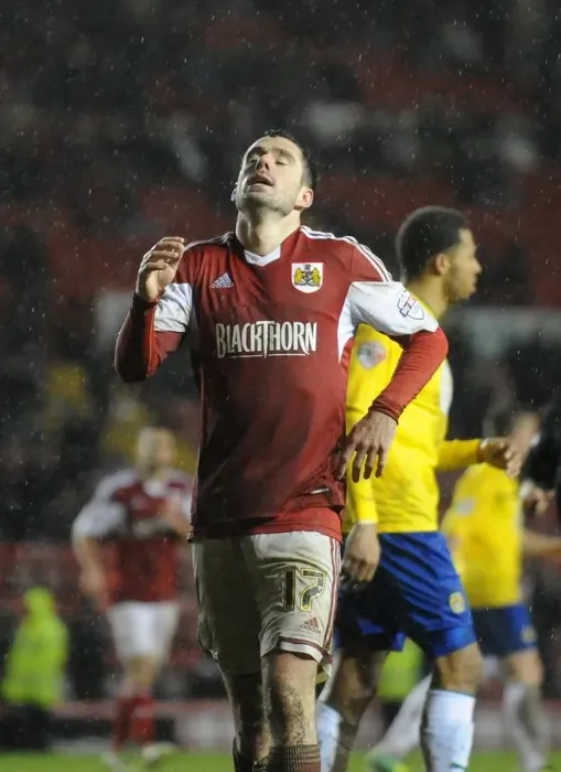 Framed Print : Dejected Greg Cunningham: Bristol City's Loss to Coventry City Framed Print : Dejected Greg Cunningham: Bristol City's Loss to Coventry City