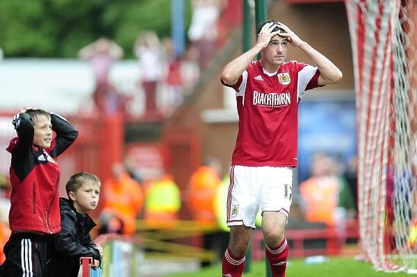 Dejected Greg Cunningham: Wide Miss for Bristol City Against Bradford City (August 3, 2013)
