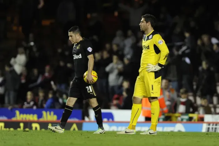 Framed Print : Dejected Paul Jones as Joe Bryan Scores for Bristol City against Crawley Town Framed Print : Dejected Paul Jones as Joe Bryan Scores for Bristol City against Crawley Town