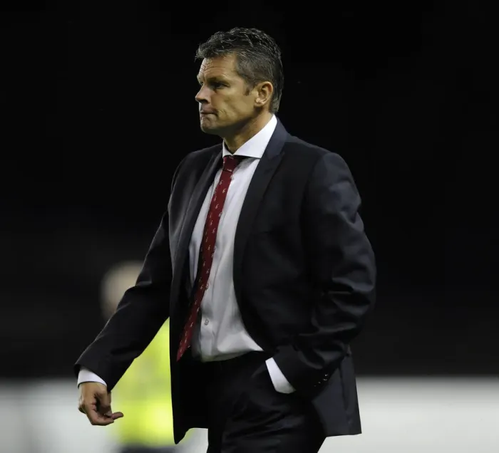 Framed Print : Dejected Steve Cotterill After Bristol City's 2-1 Loss to Oxford United in Capital One Cup