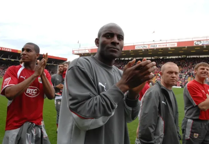 Framed Print : Dele Adebola Scores for Bristol City Against Preston North End Framed Print : Dele Adebola Scores for Bristol City Against Preston North End