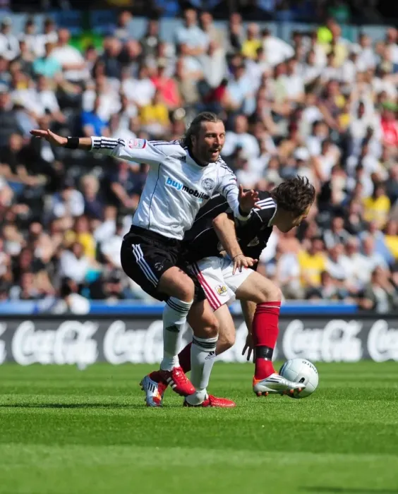 Framed Print : Derby County vs. Bristol City: Brett Pitman Foul by Robbie Savage - Championship Clash at Pride Park, 2011