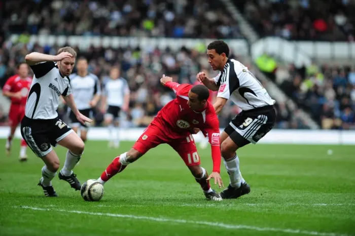 Framed Print : Derby County vs. Bristol City: The Rivalry Roars - A Football Battle (Season 08-09)