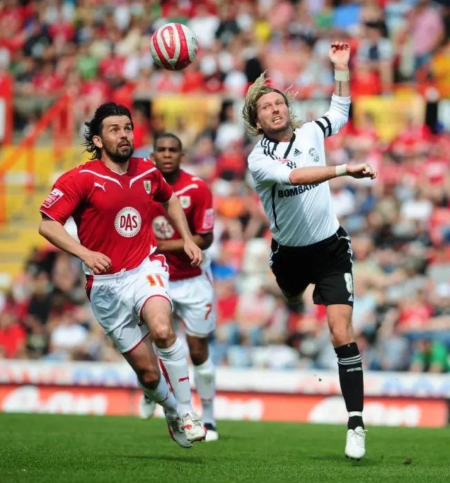 Framed Print : Derby vs. Bristol City: Clash in the Sky – Robbie Savage vs. Paul Hartley, 2010 Championship Battle