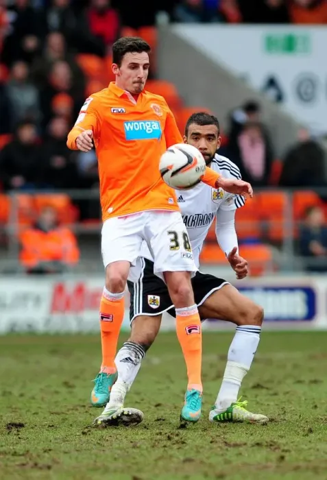 Framed Print : Derbyshire vs. Fontaine: A Battle for Ball Possession - Blackpool vs. Bristol City, 2013 Framed Print : Derbyshire vs. Fontaine: A Battle for Ball Possession - Blackpool vs. Bristol City, 2013