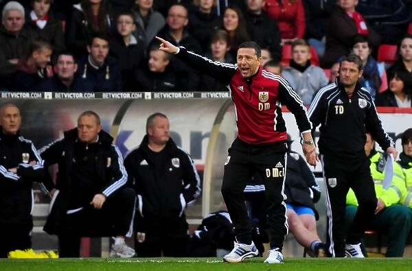 Derek McInnes in Action: Nottingham Forest vs. Bristol City Football Match, 7th April 2012
