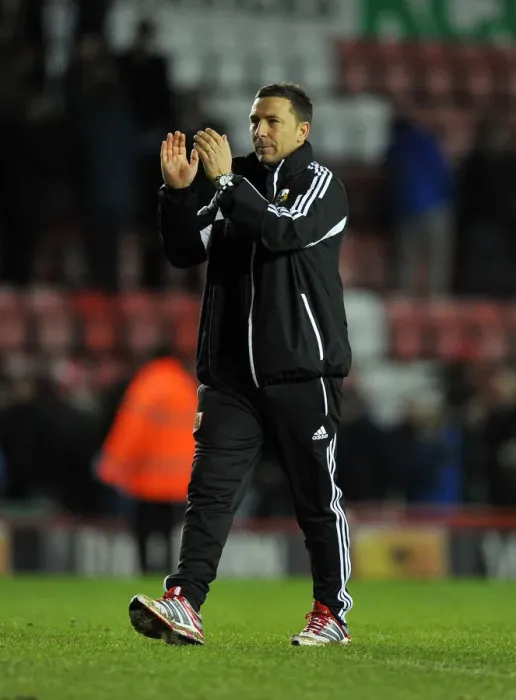 Framed Print : Derek McInnes Celebrates with Fans: Bristol City's Win against Peterborough United (December 2012) Framed Print : Derek McInnes Celebrates with Fans: Bristol City's Win against Peterborough United (December 2012)