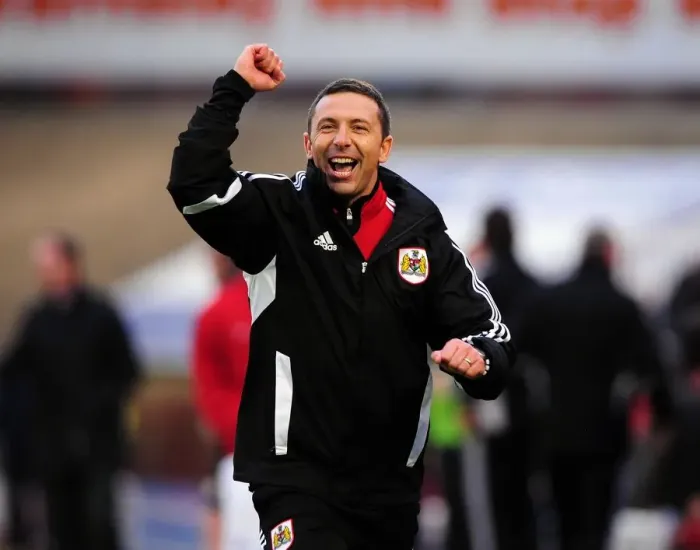Framed Print : Derek McInnes Celebrates First Win as Bristol City Manager: Barnsley vs. Bristol City (October 2011)