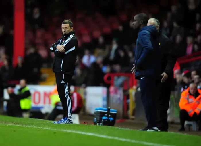 Framed Print : Derek McInnes and Chris Powell Face Off: Bristol City vs Charlton Athletic, Championship Football Match, 11-11-2012, Ashton Gate Stadium Framed Print : Derek McInnes and Chris Powell Face Off: Bristol City vs Charlton Athletic, Championship Football Match, 11-11-2012, Ashton Gate Stadium