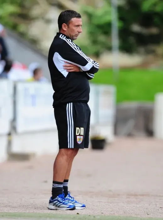 Framed Print : Derek McInnes Emotional Return: A Warm Welcome at McDiarmid Park during Bristol City's Pre-Season Friendly against St. Johnstone