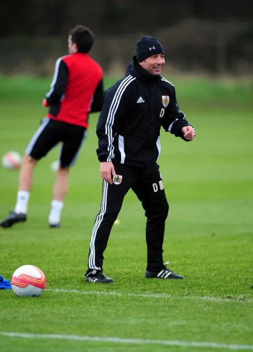 Framed Print : Derek McInnes: Focused Leader of Bristol City Football Club During Training Framed Print : Derek McInnes: Focused Leader of Bristol City Football Club During Training