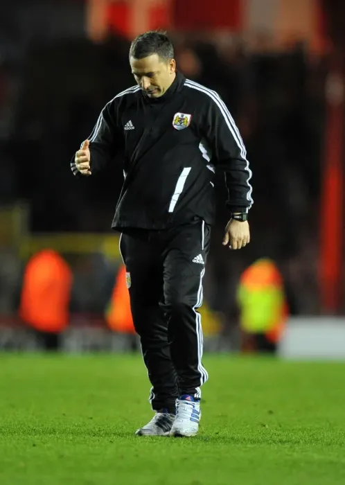 Framed Print : Derek McInnes Frustration Boils Over on Final Whistle: Bristol City vs Blackpool, 17-11-2012