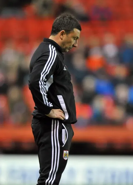 Framed Print : Derek McInnes: Frustration on the Touchline - Bristol City vs. Wolves, 1st December 2012 Framed Print : Derek McInnes: Frustration on the Touchline - Bristol City vs. Wolves, 1st December 2012