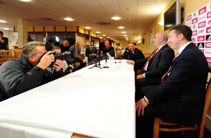 Framed Print : Derek McInnes Holds First Press Conference as New Bristol City Manager (October 2011, Championship) Framed Print : Derek McInnes Holds First Press Conference as New Bristol City Manager (October 2011, Championship)