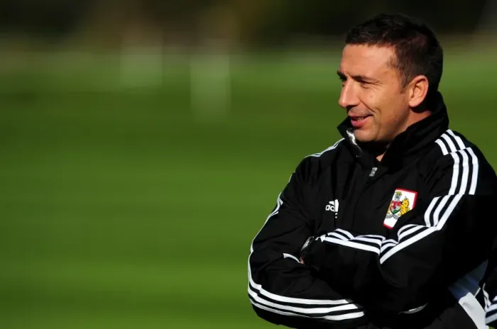Framed Print : Derek McInnes Kicks Off Bristol City Manager tenure at Ashton Gate Stadium (October 2011)