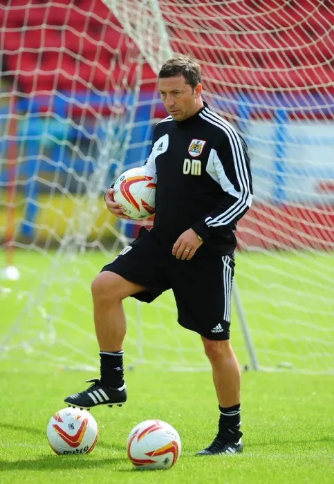 Framed Print : Derek McInnes Leading Bristol City Football Club Training Session during Scotland Tour, July 2012