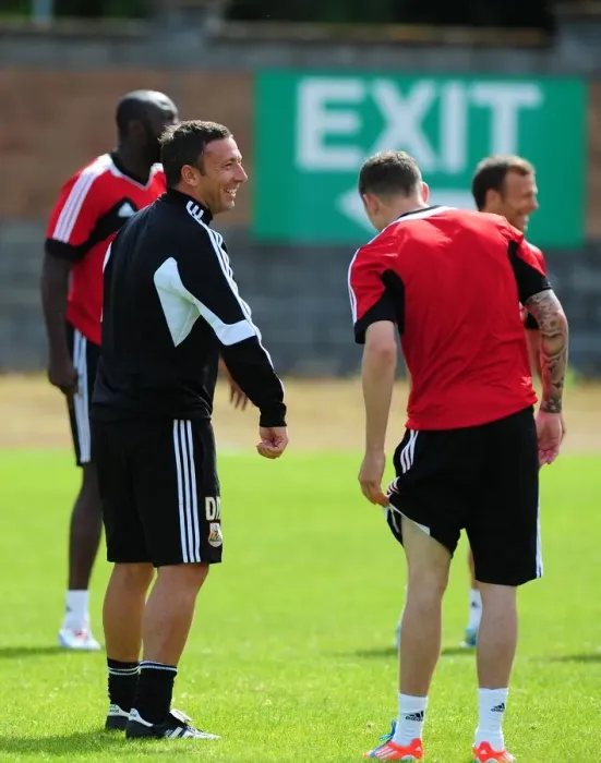 Framed Print : Derek McInnes Leading Training: Bristol City FC, July 2012