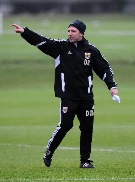 Framed Print : Derek McInnes Leading Training at Memorial Stadium, January 2012 (Bristol City FC) Framed Print : Derek McInnes Leading Training at Memorial Stadium, January 2012 (Bristol City FC)