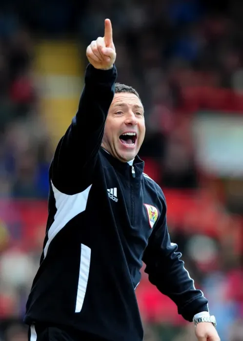 Framed Print : Derek McInnes Leads Bristol City at Ashton Gate Stadium Against Barnsley, 2012 - Football Match