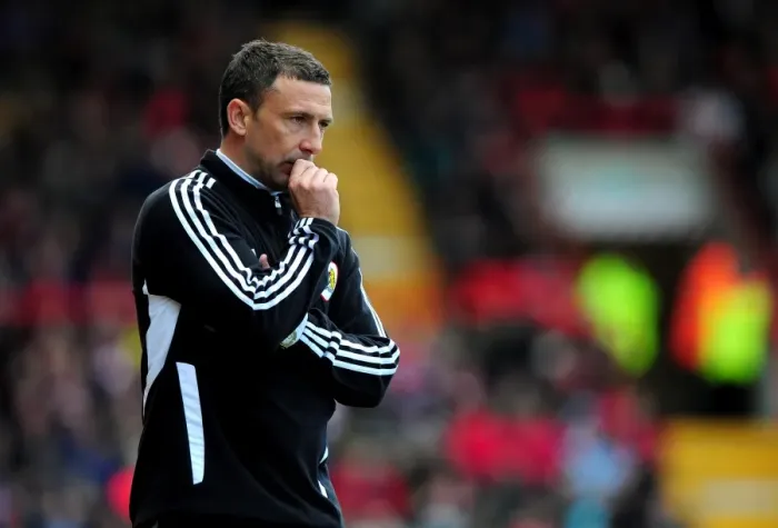 Framed Print : Derek McInnes Leads Bristol City Against Barnsley at Ashton Gate Stadium, 2012 (Football Match)