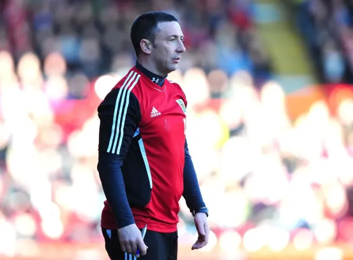 Framed Print : Derek McInnes Leads Bristol City Against Blackpool at Ashton Gate Stadium, 2012 - Football Match
