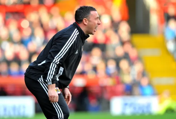 Framed Print : Derek McInnes Leads Bristol City Against Blackpool in Championship Match, 17-11-2012
