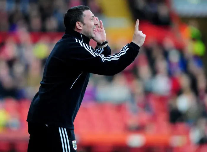Framed Print : Derek McInnes Leads Bristol City Against Cardiff City at Ashton Gate Stadium, March 10, 2012 - Football Match