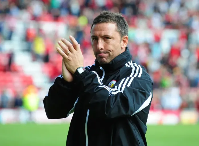 Framed Print : Derek McInnes Leads Bristol City Against Cardiff City in Championship Clash, August 2012 Framed Print : Derek McInnes Leads Bristol City Against Cardiff City in Championship Clash, August 2012